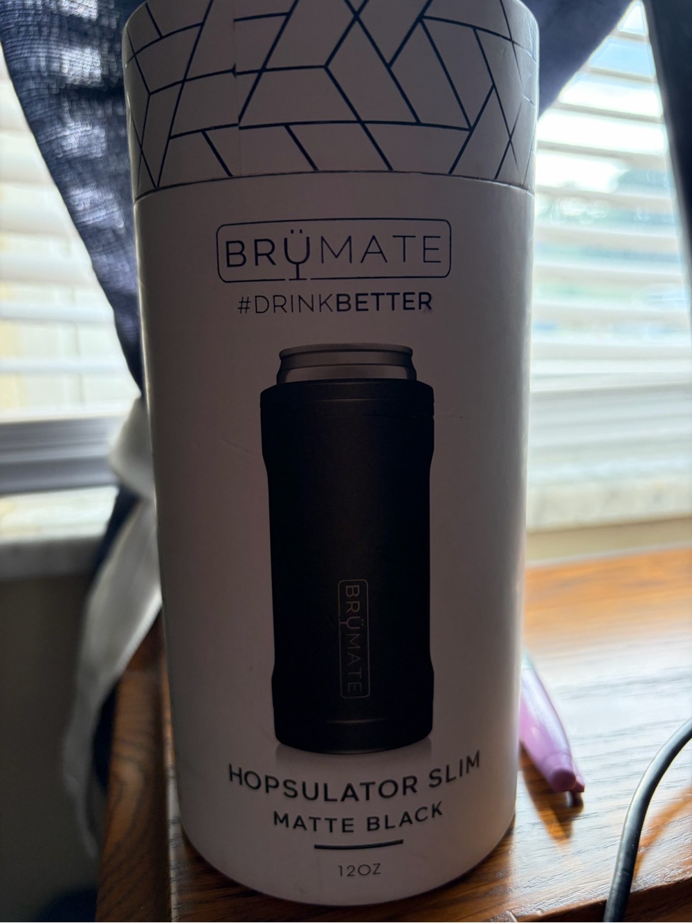 BrüMate Hopsulator Slim Matte Black 12oz Insulated Can Cooler
